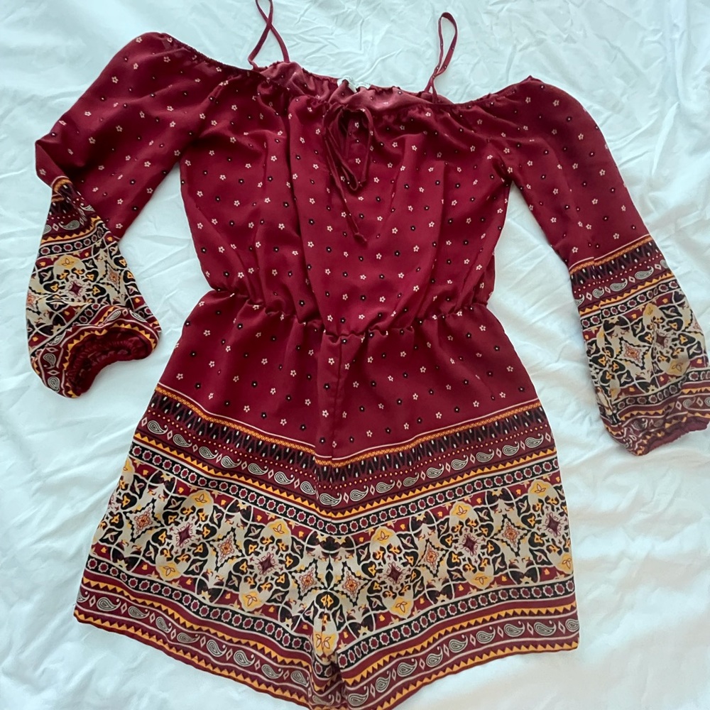 Charlotte Russe Small Burgundy Romper